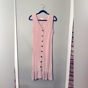 Monteau Los Angeles pink button down dress
